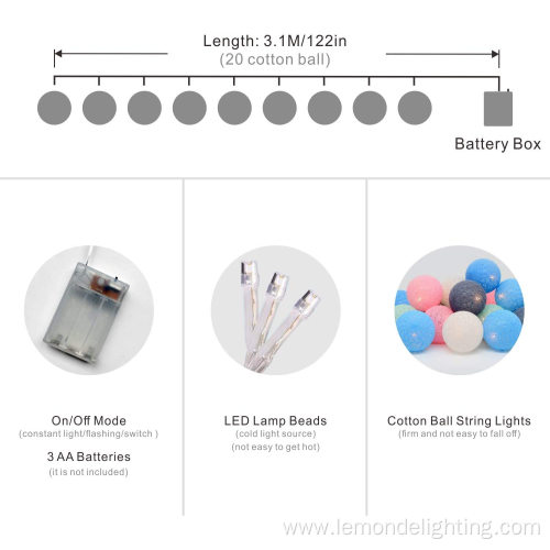 LED Indoor Cotton Mini Ball String Lights